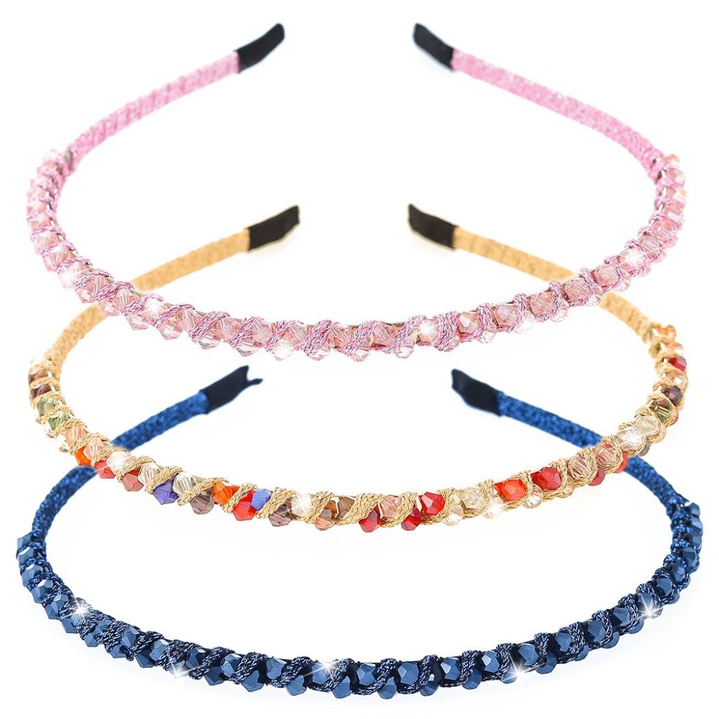Thin Headbands Crystal Rhinestones Hairband Giltter Beads Headpieces Women Hair